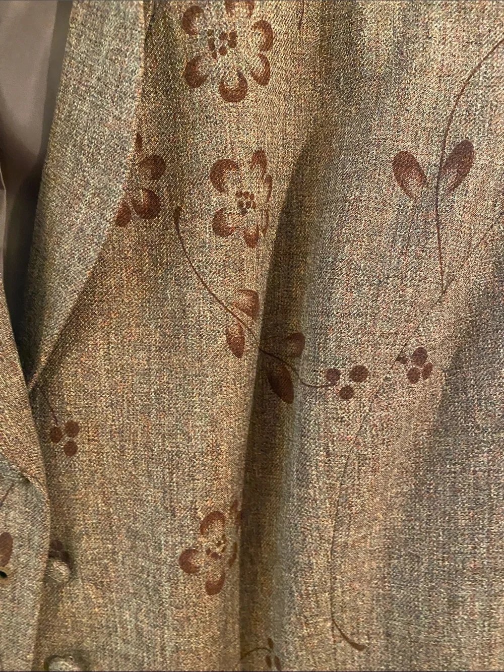 Worthington Brown Floral Embroidered Women's Suit Jacket and Skirt Set